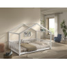 Lit sebastien lit cabane SEBASTIEN DUO 140 x 200 cm - Pin massif, blanc