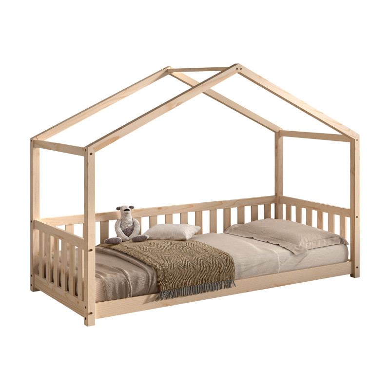 Lit sebastien lit cabane SEBASTIEN DUO 90 x 200 cm - Pin massif, nature