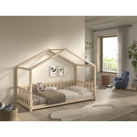 Lit sebastien lit cabane SEBASTIEN DUO 90 x 200 cm - Pin massif, nature
