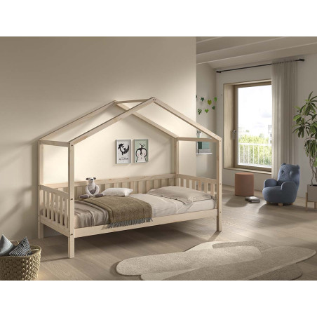 Lit sebastien lit cabane SEBASTIEN DUO 90 x 200 cm - Pin massif, nature