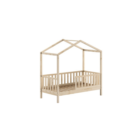 Lit cabane junior SEBASTIEN 70 x 140 cm - Pin massif, nature
