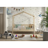 Lit cabane junior SEBASTIEN 70 x 140 cm - Pin massif, nature