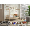 Lit cabane junior SEBASTIEN 70 x 140 cm - Pin massif, nature