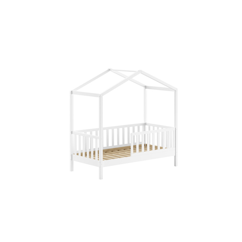 Lit cabane junior SEBASTIEN 70 x 140 cm - Pin massif, blanc