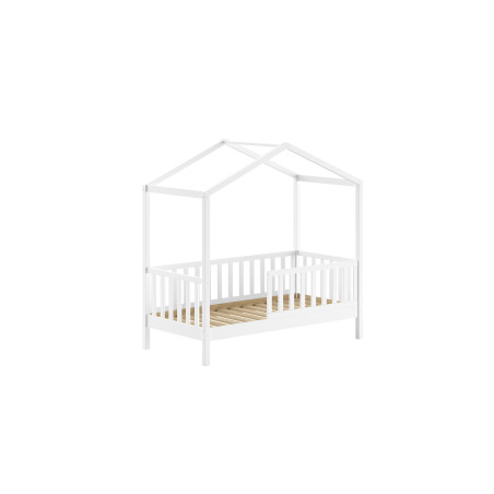Lit cabane junior SEBASTIEN 70 x 140 cm - Pin massif, blanc