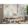 Lit cabane junior SEBASTIEN 70 x 140 cm - Pin massif, blanc