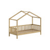 Lit cabane avec grille SYLVAIN 90 x 200 cm - Chêne, chêne