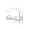 Lit cabane avec grille SEBASTIEN 90 x 200 cm - Pin massif, blanc