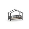 Lit cabane avec grille SEBASTIEN 90 x 200 cm - Pin massif, anthracite
