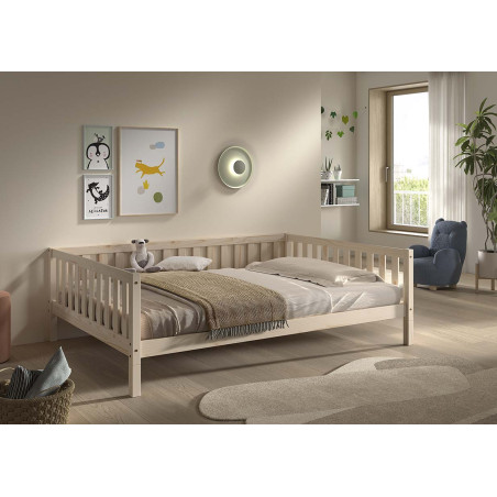 Lit sebastien lit capitaine SEBASTIEN DUO 140 x 200 cm - Pin massif, nature