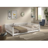 Lit sebastien lit capitaine SEBASTIEN DUO 140 x 200 cm - Pin massif, blanc