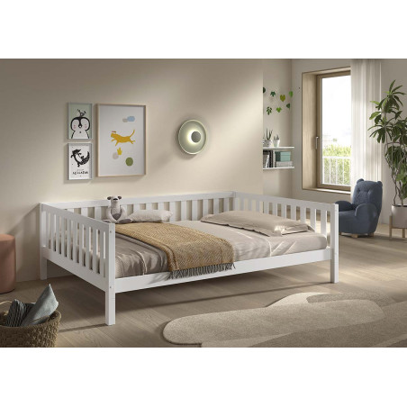 Lit sebastien lit capitaine SEBASTIEN DUO 140 x 200 cm - Pin massif, blanc
