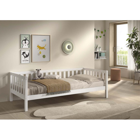 Lit sebastien lit capitaine SEBASTIEN DUO 90 x 200 cm - Pin massif, blanc