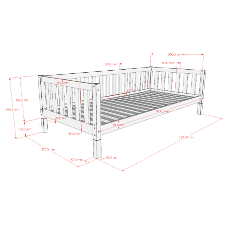 Lit sebastien lit capitaine SEBASTIEN DUO 90 x 200 cm - Pin massif, blanc