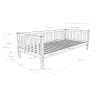 Lit sebastien lit capitaine SEBASTIEN DUO 90 x 200 cm - Pin massif, blanc