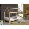 Lit cabane SEBASTIEN 90 x 200 cm - Pin massif, nature
