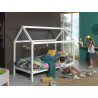 Lit cabane SEBASTIEN 90 x 200 cm - Pin massif, blanc