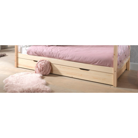 Lit gigogne SEBASTIEN 90 x 190 cm - Pin massif, nature