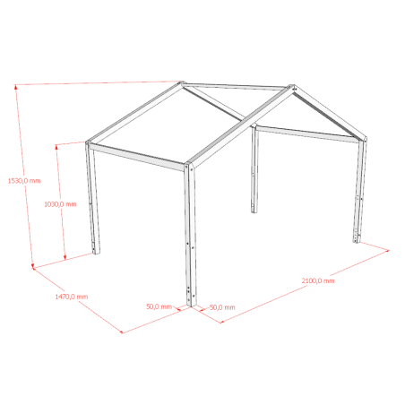 Kit de conversion sebastien toit pour dakb1414 SEBASTIEN DUO - Pin massif, blanc