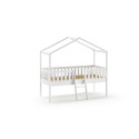Lit cabane avec échelle SEBASTIEN 90 x 200 cm - Pin scandinave, blanc