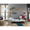 Lit cabane sans grille SEBASTIEN 90 x 200 cm - Pin massif, nature