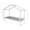 Lit cabane sans grille SEBASTIEN 90 x 200 cm - Pin massif, nature