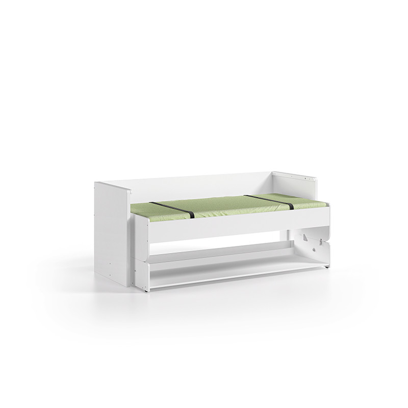 Lit bureau CLOTAIRE 90 x 200 cm - Panneaux de particules, blanc