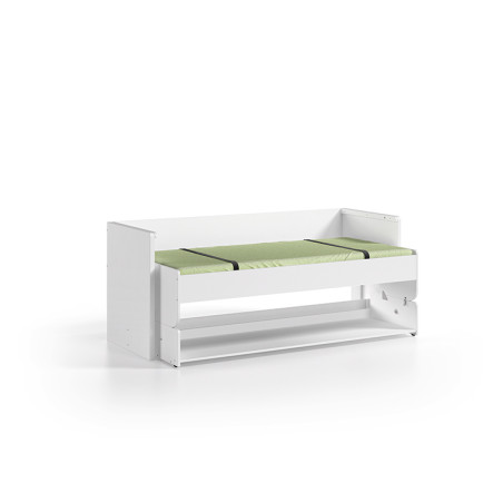 Lit bureau CLOTAIRE 90 x 200 cm - Panneaux de particules, blanc