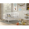 Lit bébé RUFUS 60 x 120 cm - Hêtre, blanc