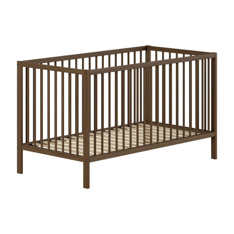 Lit bébé/junior noix RUFUS 70 x 140 cm - Hêtre, noyer