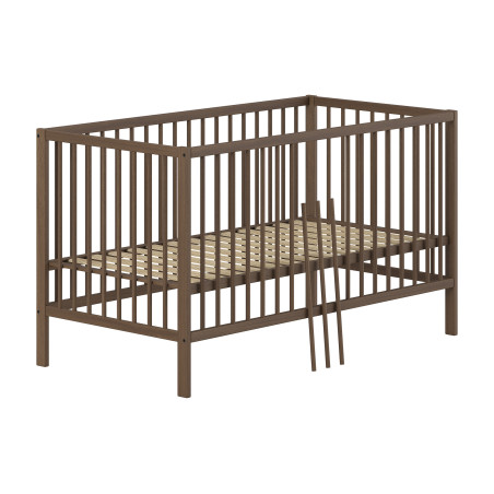 Lit bébé/junior noix RUFUS 70 x 140 cm - Hêtre, noyer