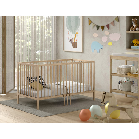 Lit bébé/junior RUFUS 70 x 140 cm - Hêtre, nature