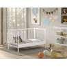 Lit bébé/junior RUFUS 70 x 140 cm - Hêtre, blanc