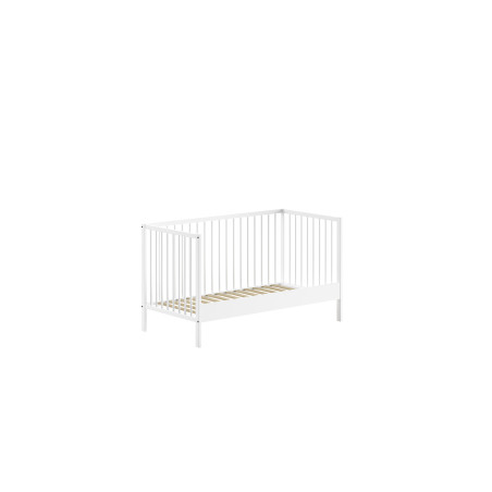 Lit bébé/junior RUFUS 70 x 140 cm - Hêtre, blanc