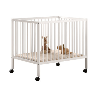 Parc bébé RUFUS 95 x 75 cm - Hêtre, blanc