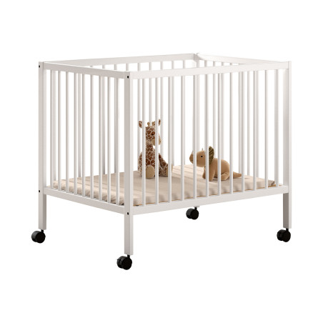 Parc bébé RUFUS 95 x 75 cm - Hêtre, blanc