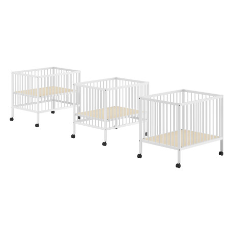 Parc bébé RUFUS 95 x 75 cm - Hêtre, blanc