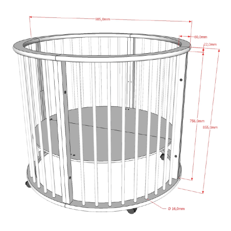 Parc bébé rufus parc bébé ø 90 cm RUFUS ROND - Hêtre, argile