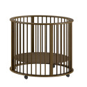 Parc bébé rufus parc bébé ø 90 cm noix RUFUS ROND - Hêtre, noyer