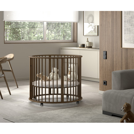 Parc bébé rufus parc bébé ø 90 cm noix RUFUS ROND - Hêtre, noyer