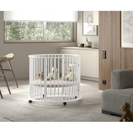Parc bébé rufus parc bébé ø 90 cm RUFUS ROND - Hêtre, blanc