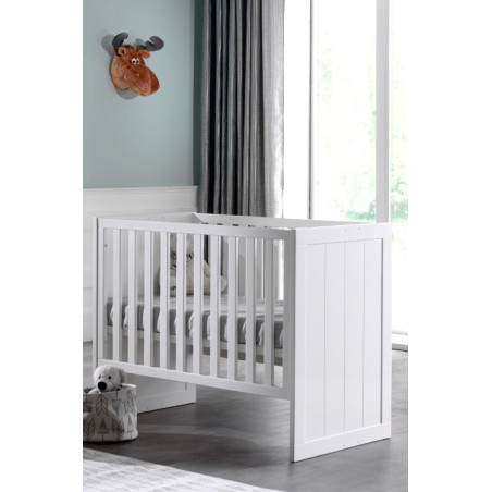 Lit bébé ALCESTE 60 x 120 cm - Pin massif, blanc