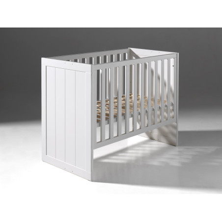 Lit bébé ALCESTE 60 x 120 cm - Pin massif, blanc
