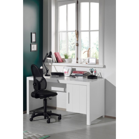 Bureau ALCESTE - Pin massif, blanc