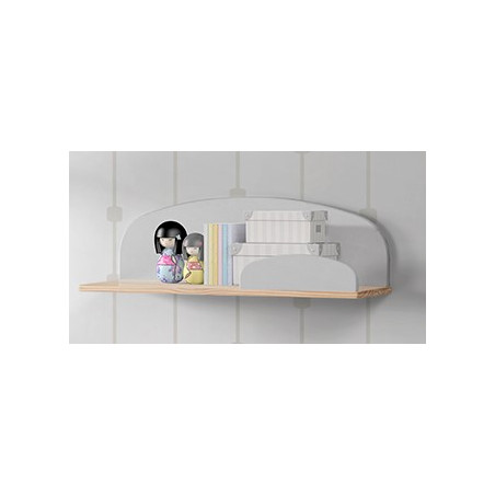 Étagère murale (65cm) cool SATSUKI - Pin massif, gris