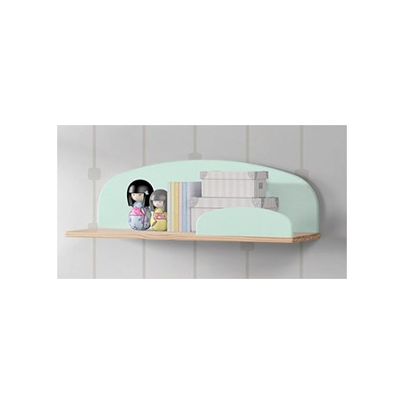 Étagère murale (65cm) mint SATSUKI - Pin massif, menthe verte