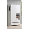 Armoire 2 portes SATSUKI - Pin massif, blanc