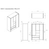Armoire 3 portes SATSUKI - Pin massif, blanc