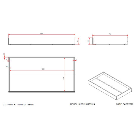 Tiroir pour kitd7014 SATSUKI - MDF, blanc
