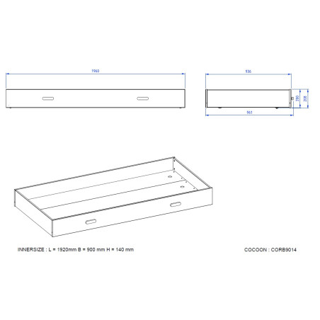 Lit gigogne SATSUKI 90 x 190 cm - Pin massif, blanc